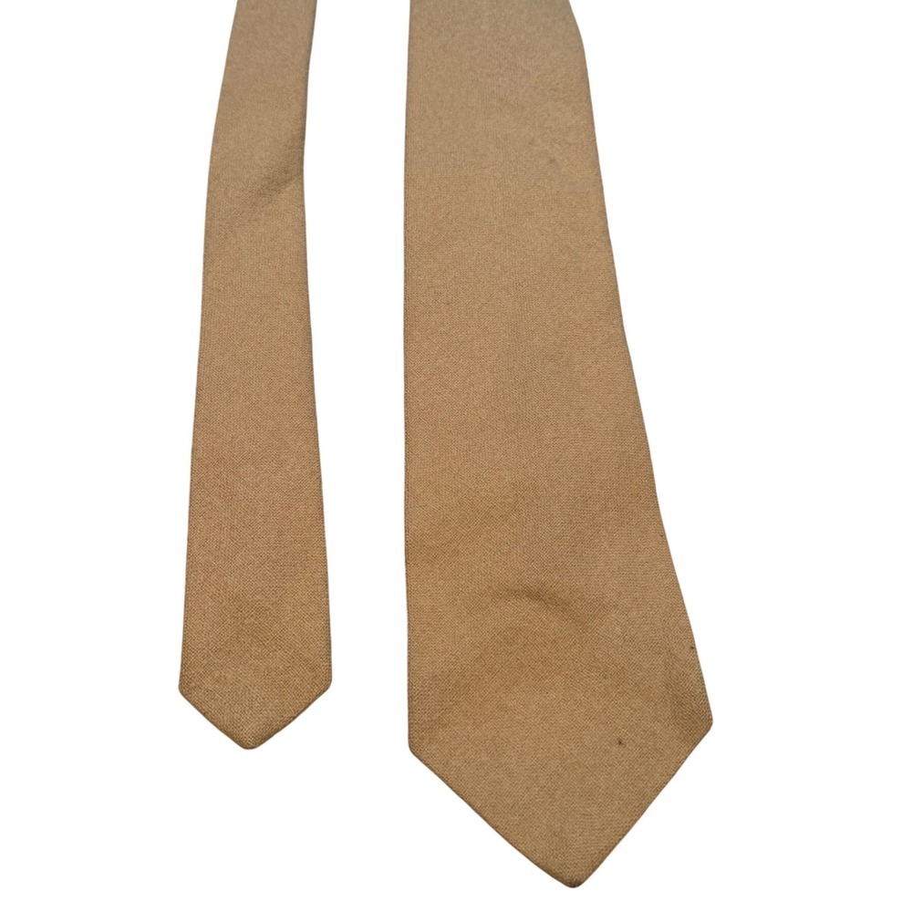 Pendleton Vintage Mens Tan Camel 100% Virgin Wool Necktie Classic Solid Tie